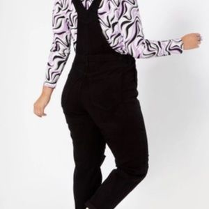 Black Destructed Overalls